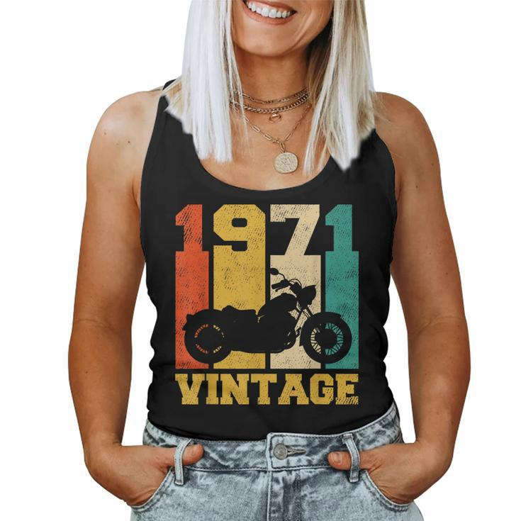 50 Years Old Vintage 1971 Motorcycle 50Th Birthday Women Tank Top