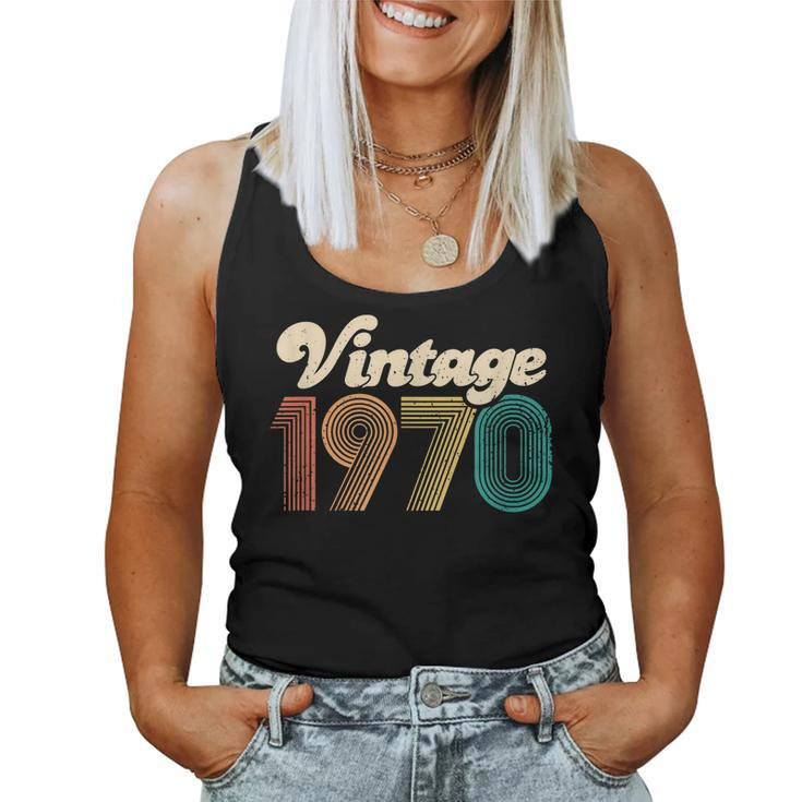 50Th Birthday - Vintage 1970 - Retro Bday 50 Years Old Women Tank Top