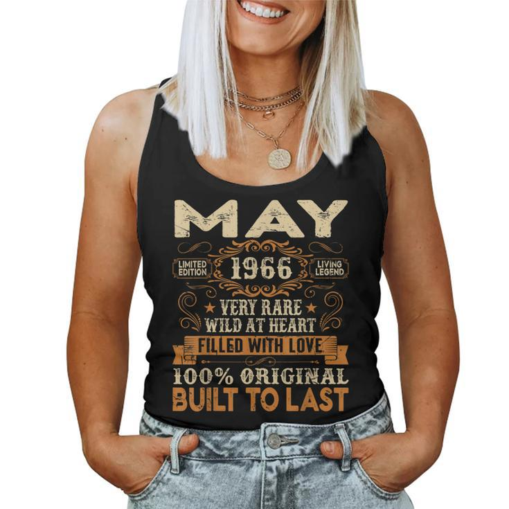 55Th Birthday Decorations May 1966 Men Women 55 Years Old Women Tank Top