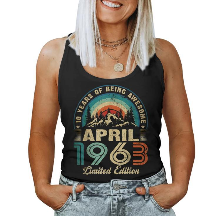 60Th Birthday Vintage April 1963 Men Women 60 Years Old Gift  Women Tank Top Basic Casual Daily Weekend Graphic