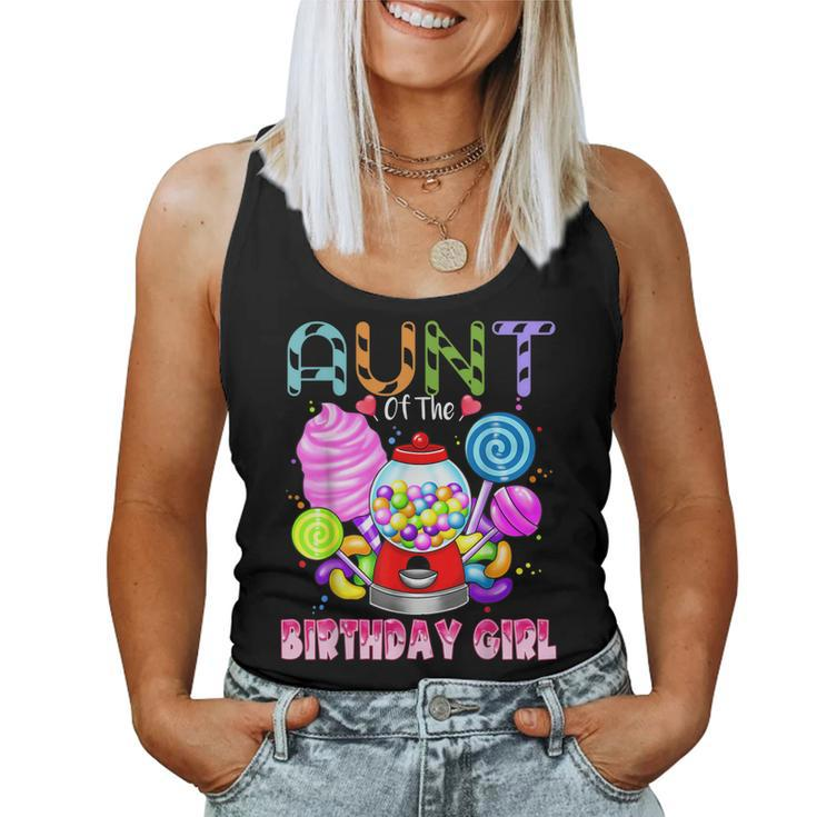 Aunt Of The Birthday Girl Candyland Candy Birthday Party Women Tank Top