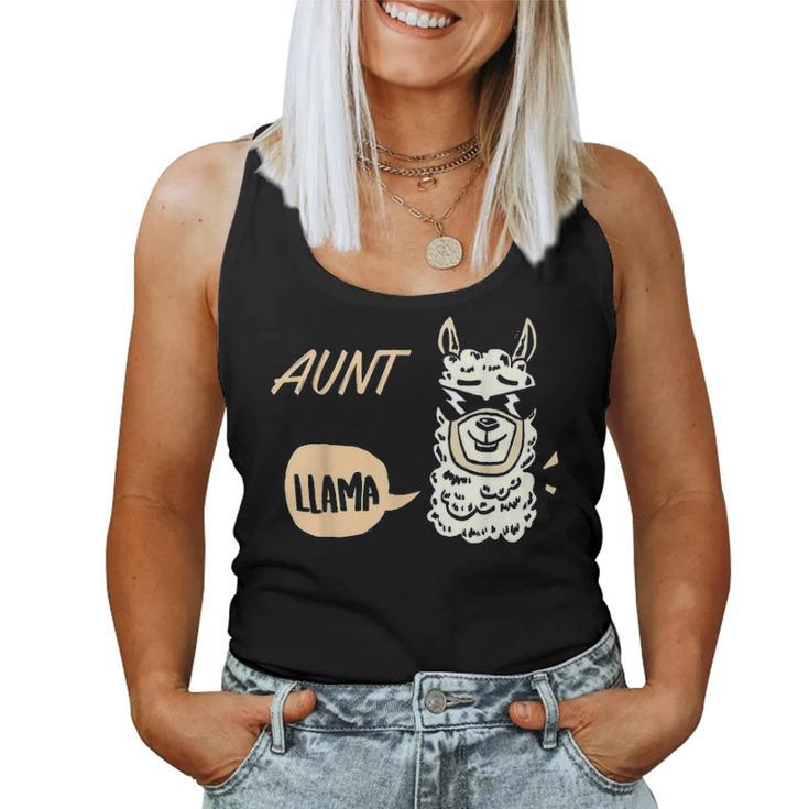 Auntie Llama Family Father Day Mother Day Women Tank Top Basic Casual Daily Weekend Graphic