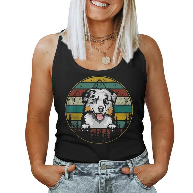 Australian Shepherd Dog  Fathers Day Xmas For Dad Mom  Women Tank Top Basic Casual Daily Weekend Graphic