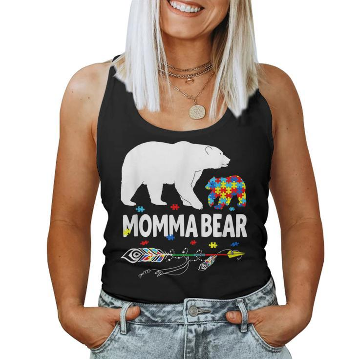 Autism Awareness Momma Bear Support Autistic Autism Mom Women Tank Top