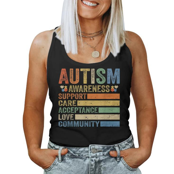 Autism Awareness Support Care Acceptance For Women Mom Dad Women Tank Top
