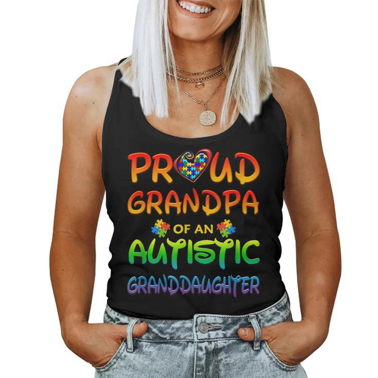 Autism Awareness Wear Proud Grandpa Of Granddaughter  Women Tank Top Basic Casual Daily Weekend Graphic