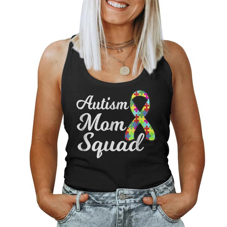 Autism Mom Squad Autism AwarenessPuzzle Ribbon Women Tank Top