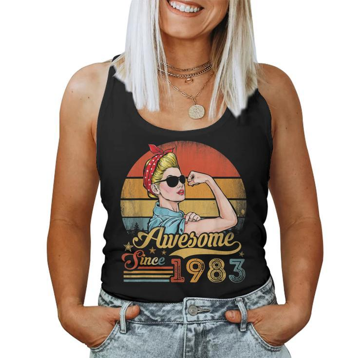 Awesome Since 1983 40Th Birthday Women 40 Year Old Women Tank Top