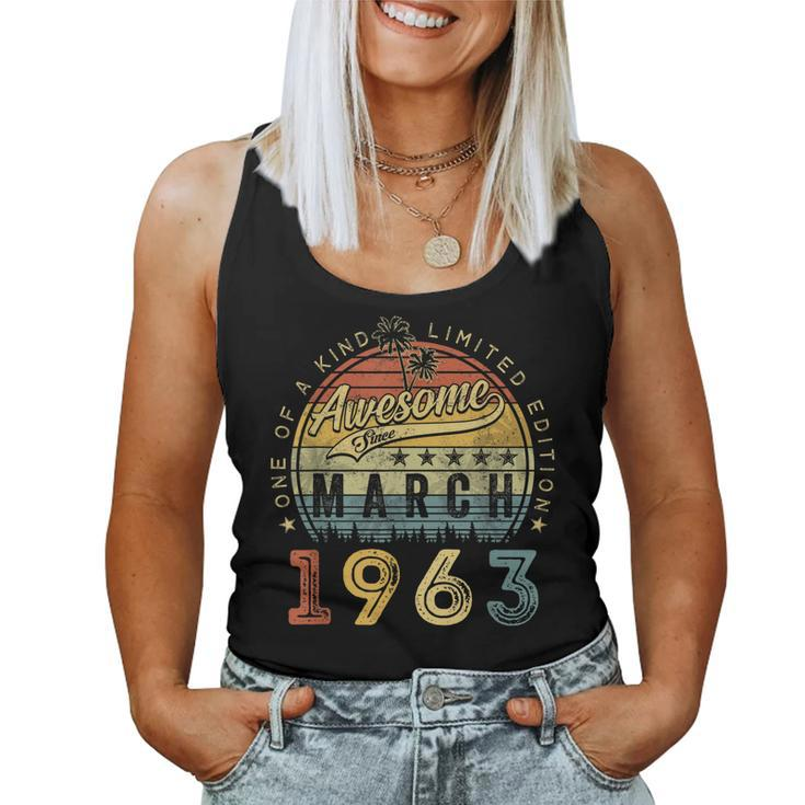 Awesome Since March 1963 60 Years Old 60Th Birthday Women Tank Top