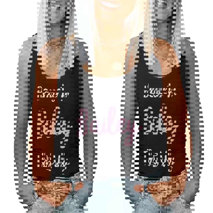 Bailey Name Personalized Custom Women Girl Pink Kids Girly Women Tank Top