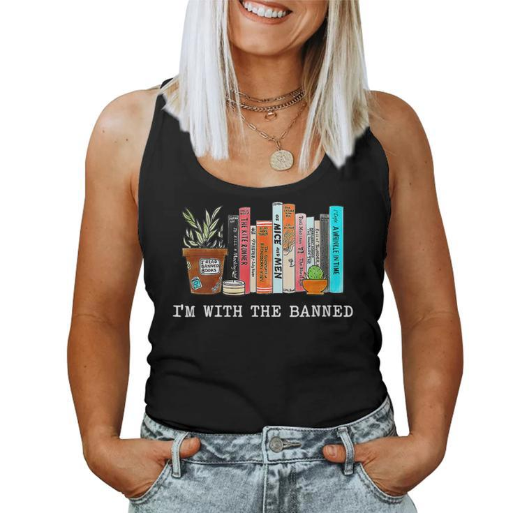 Womens Im With The Banned Books I Read Banned Books Lovers Women Tank Top