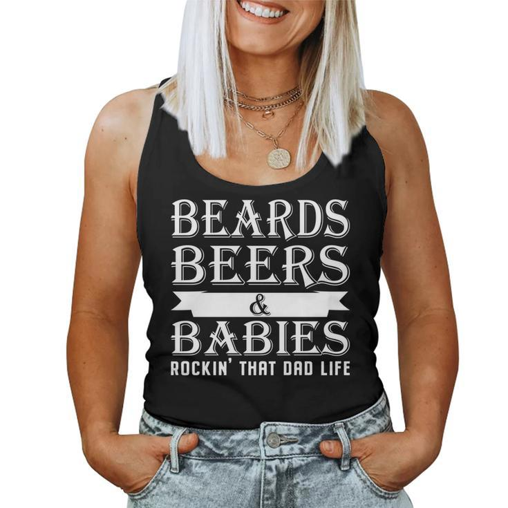 Beards Beers & Babies Rockin That Dad Life Fathers Day   Women Tank Top Basic Casual Daily Weekend Graphic