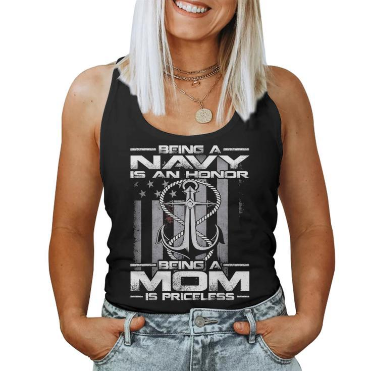 Being A Navy Is An Honor Being A Mom Is Priceless Women Tank Top Basic Casual Daily Weekend Graphic