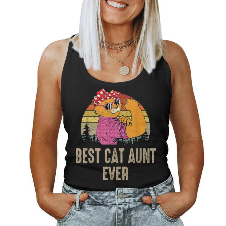 Best Cat Best Cat Aunt Ever Funny Cat Mom Mothers Day Women Tank Top Basic Casual Daily Weekend Graphic
