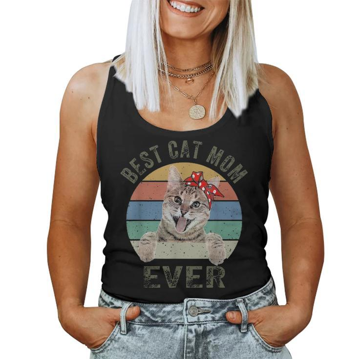 Best Cat Mom Ever  Cat Retro Vintage Mothers Day Gifts Women Tank Top Basic Casual Daily Weekend Graphic