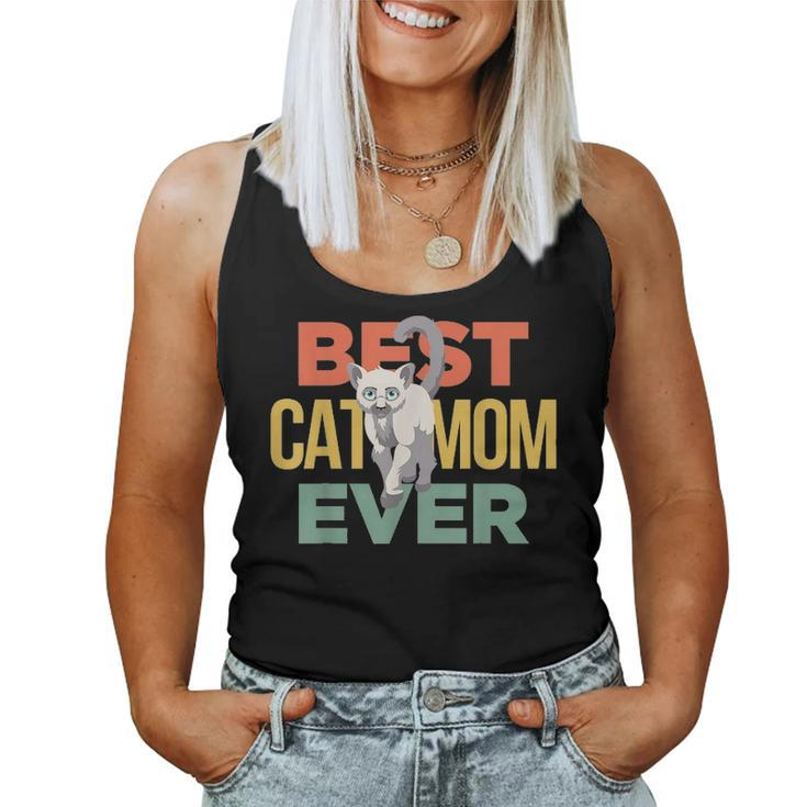 Best Cat Mom Ever  Funny Cat Momy Gift  1398 Women Tank Top Basic Casual Daily Weekend Graphic