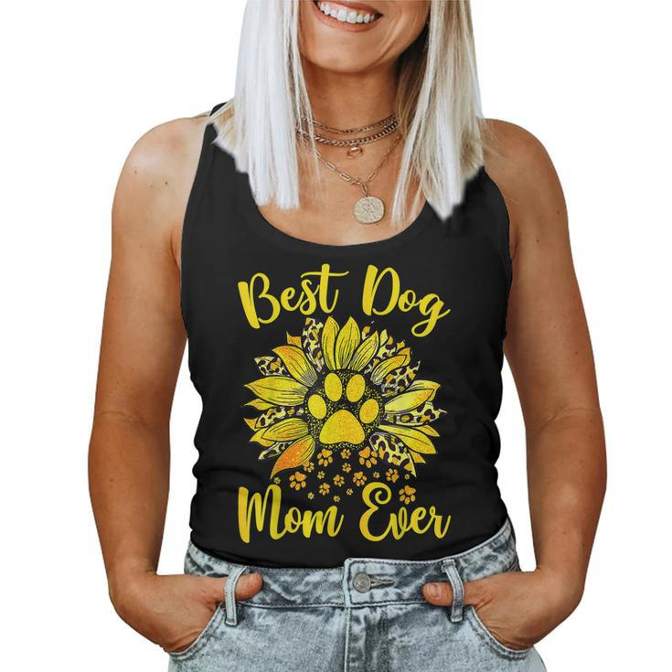 Best Dog Mom Ever Sunflower Dog Lover Women Tank Top