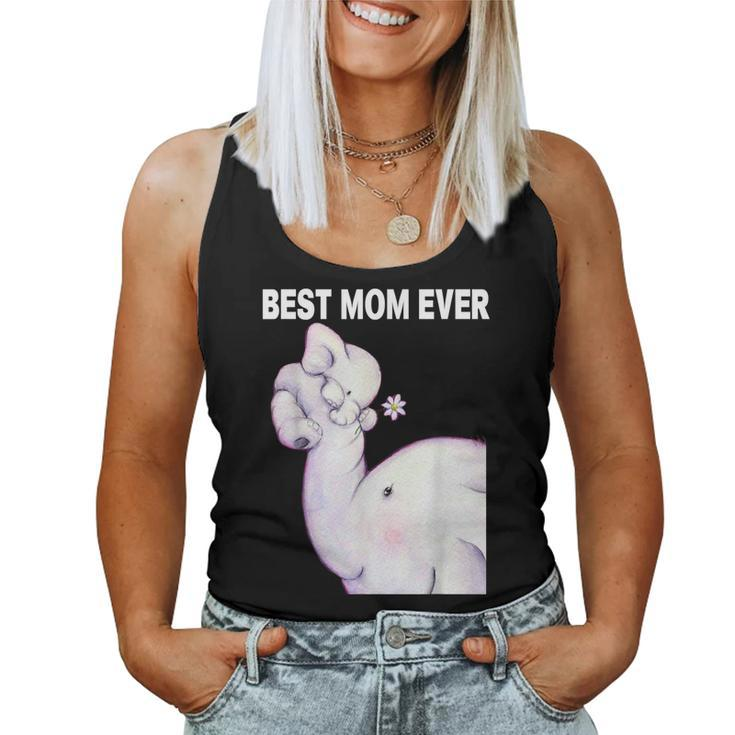 Womens Best Mom Ever Elephant Tshirt For Mother Women Tank Top