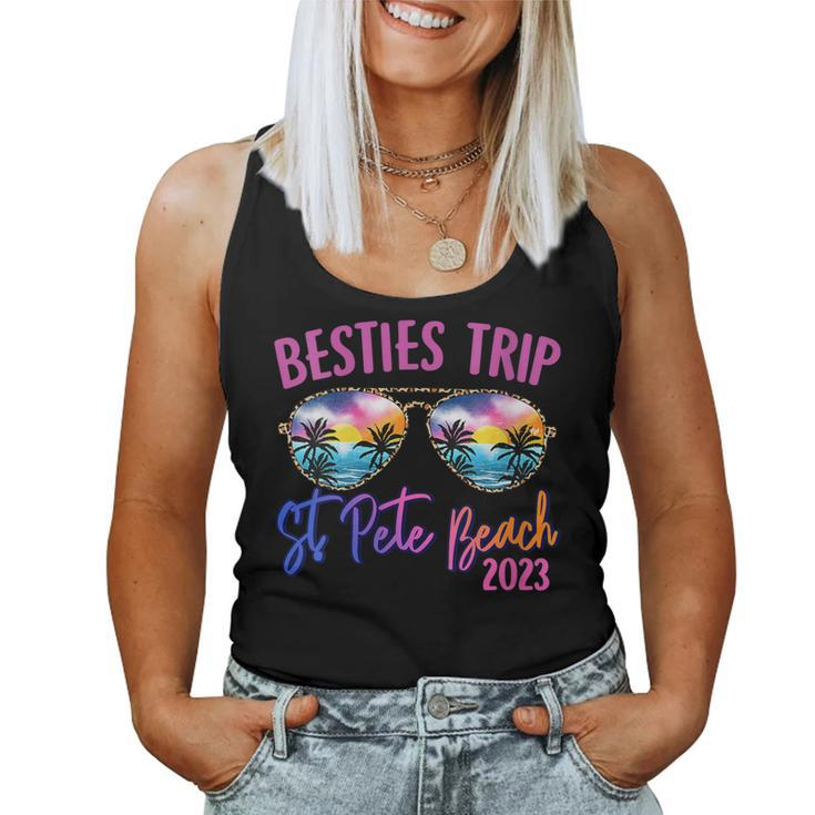 Womens Besties Trip St Pete Beach 2023 Sunglasses Summer Vacation Women Tank Top