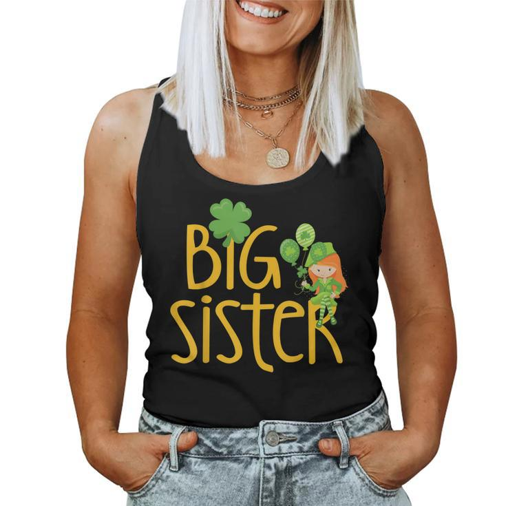 Big Sister Finally Stpatricks Day Kids Sibling Women Tank Top