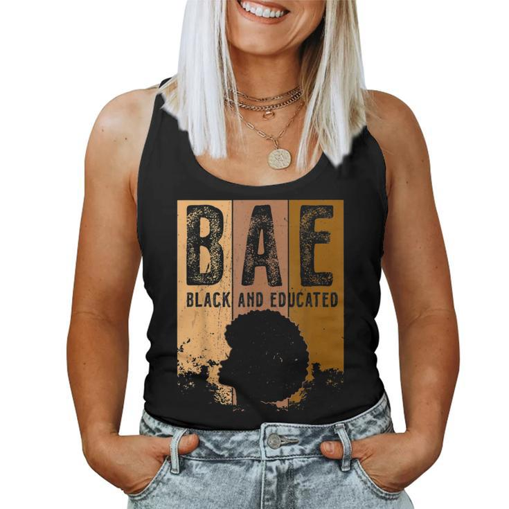 Black History Month Bae Black And Educated Melanin Women  Women Tank Top Basic Casual Daily Weekend Graphic