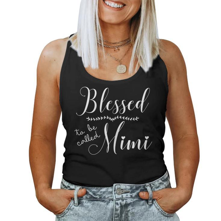 Womens Blessed To Be Called Mimi Shirt Grandma Women Tank Top