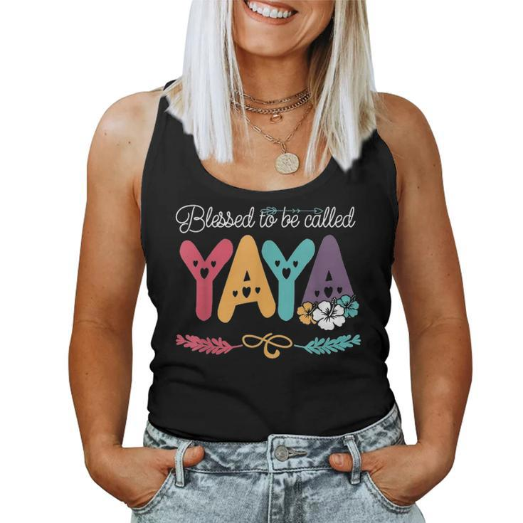 Blessed To Be Called Yaya Flower Mother Day Women Tank Top Basic Casual Daily Weekend Graphic