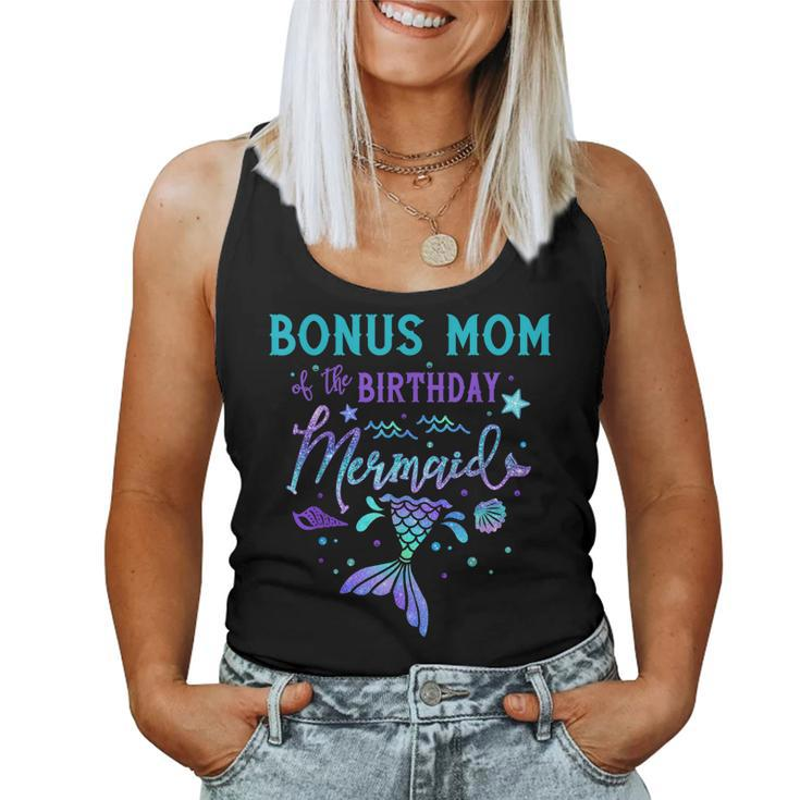 Bonus Mom Of The Birthday Mermaid Theme Party Squad Security Women Tank Top