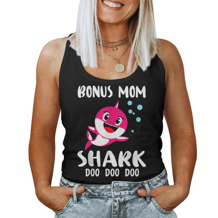 Bonus Mom Shark Doo Doo  Matching Family Gift Women Tank Top Basic Casual Daily Weekend Graphic