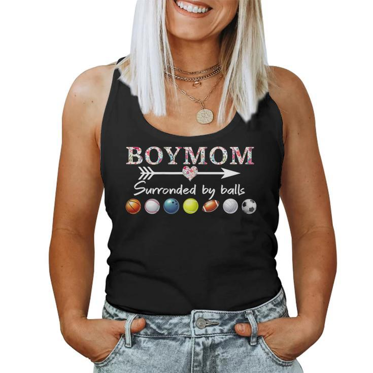 Womens Boy Mom Surrounded By Balls Tshirt For Women Women Tank Top