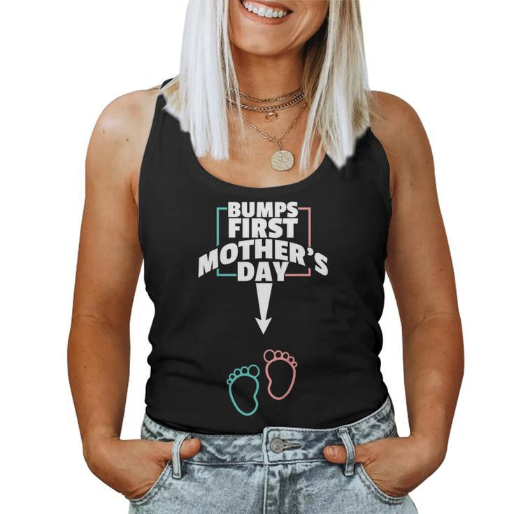 Bumps First Shirt Pregnant Mom Expecting Baby Women Tank Top