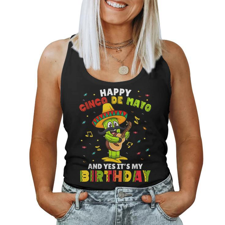 Cactus Birthday Cinco De Mayo Mexican Bday Born May 5 Fiesta Women Tank Top
