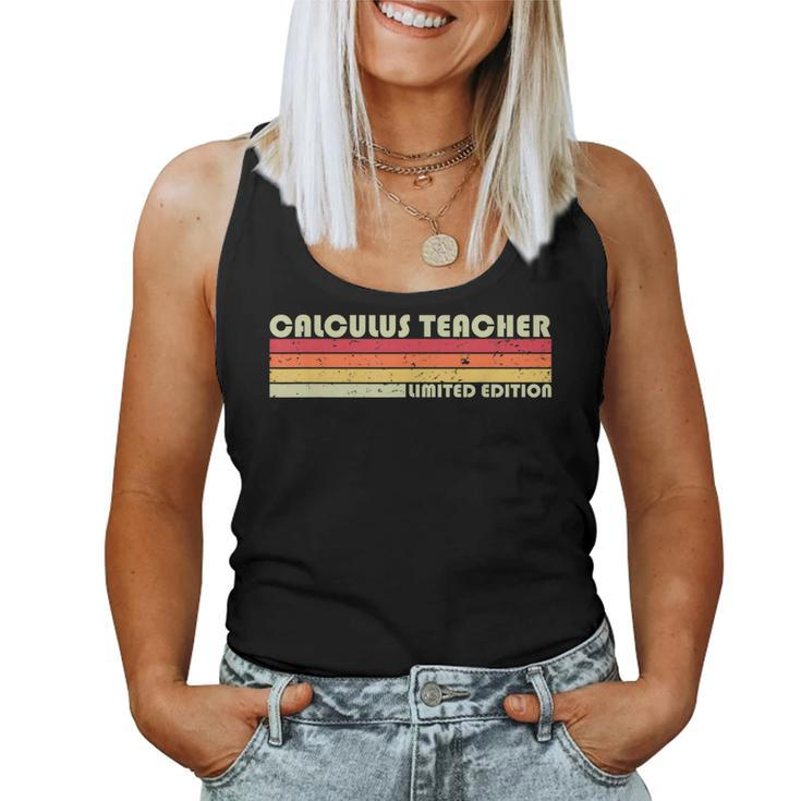 Calculus Teacher Funny Job Title Profession Birthday Worker  Women Tank Top Basic Casual Daily Weekend Graphic