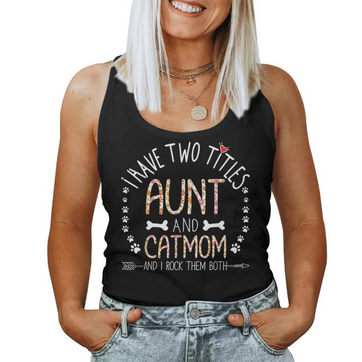 Cat Mom And Aunt Auntie Gifts From Nephew Niece And Kids Women Tank Top Basic Casual Daily Weekend Graphic