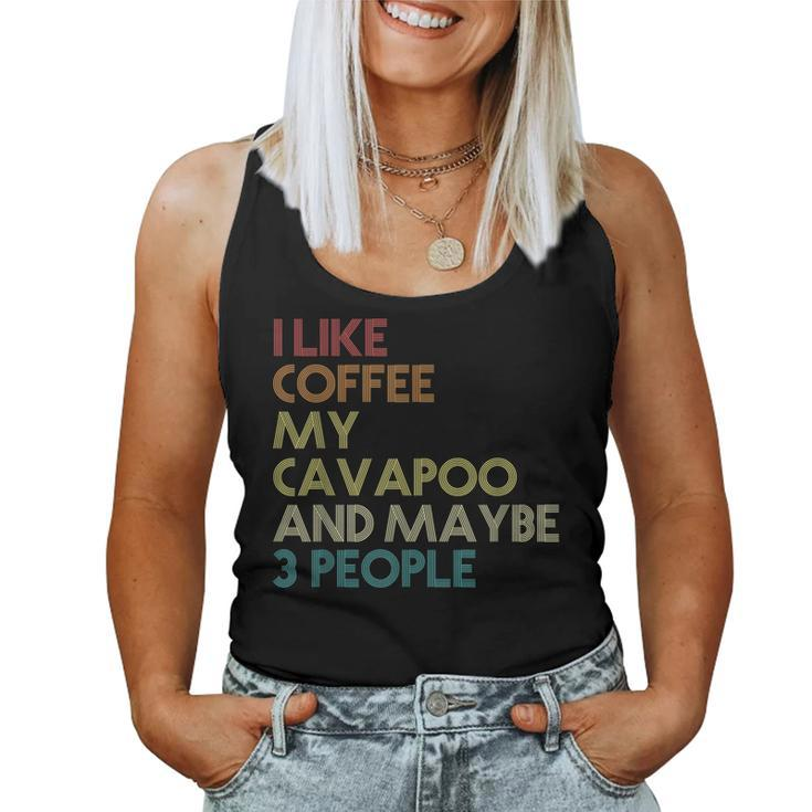 Cavapoo Dog Owner Coffee Lovers Funny Quote Vintage Retro  Women Tank Top Basic Casual Daily Weekend Graphic