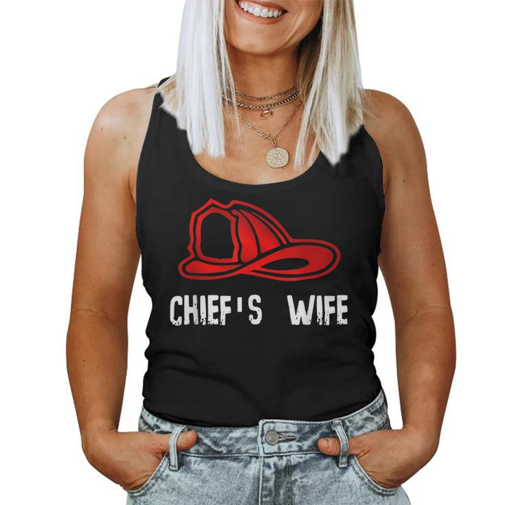 Chiefs Wife Firefighter Gift  - Spouse Fire Company Women Tank Top Basic Casual Daily Weekend Graphic