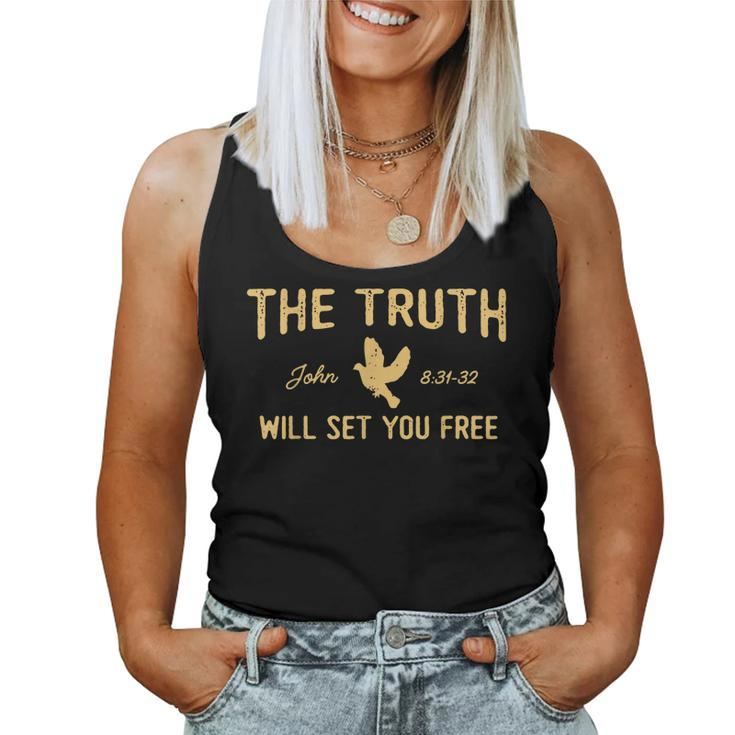 Christian  The Truth Will Set You Free John 831-32  Women Tank Top Basic Casual Daily Weekend Graphic