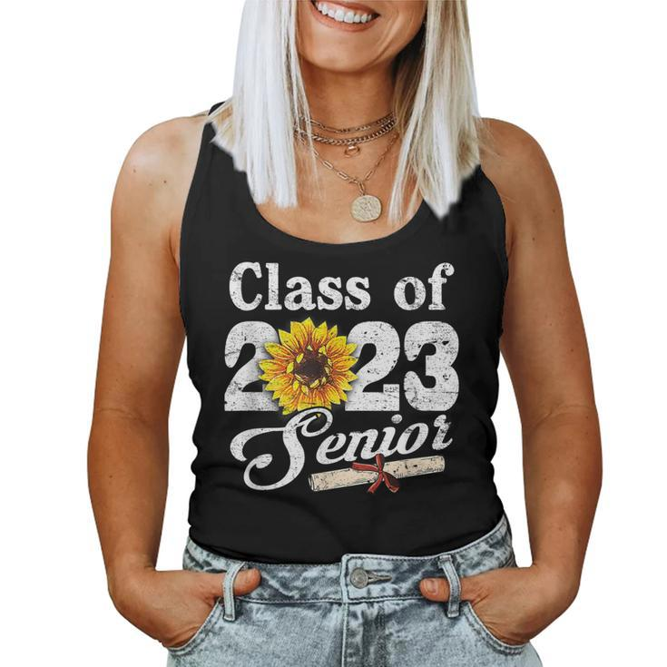 Class Of 2023 Senior High School Graduation Sunflower Gifts Women Tank Top Basic Casual Daily Weekend Graphic
