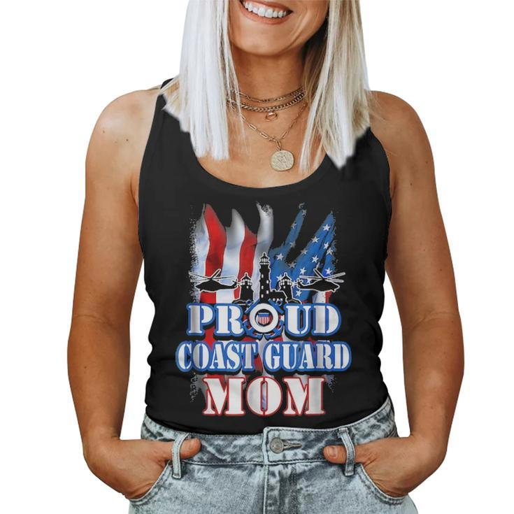 Coast Guard Mom  Usa Flag Military  Mothers Day Women Tank Top Basic Casual Daily Weekend Graphic