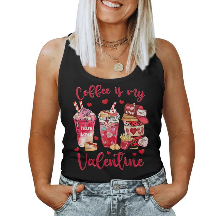 Coffee Is My Valentine Funny Valentines Day Coffee Lovers  Women Tank Top Basic Casual Daily Weekend Graphic