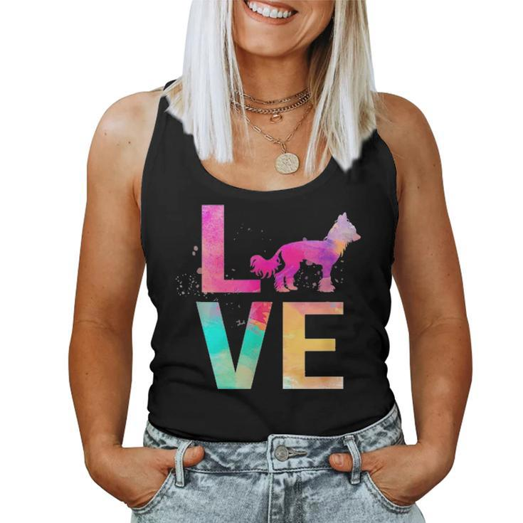 Colorful Chinese Crested Dog Mom Gifts Chinese Crested Women Tank Top Basic Casual Daily Weekend Graphic