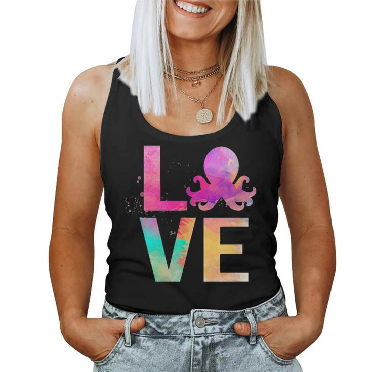 Colorful Octopus Mom Gifts Octopus Women Tank Top Basic Casual Daily Weekend Graphic