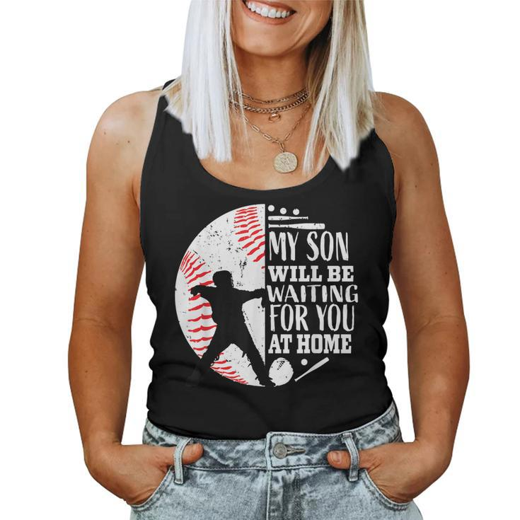 Cool Cute Baseball Catcher Mom Dad Son Parents Quote Graphic  Women Tank Top Basic Casual Daily Weekend Graphic