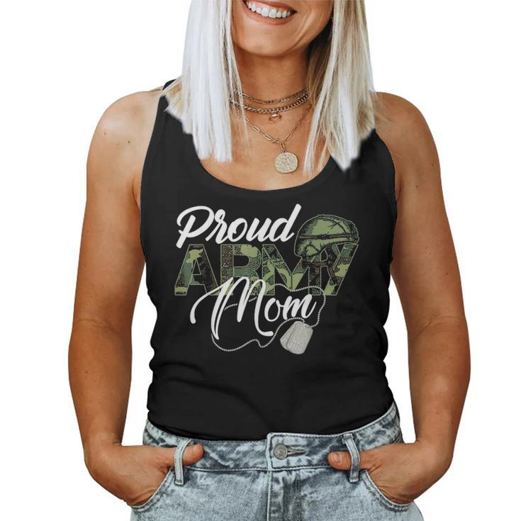 Cool Proud Army Mom Funny Mommies Military Camouflage Gift 3275 Women Tank Top Basic Casual Daily Weekend Graphic