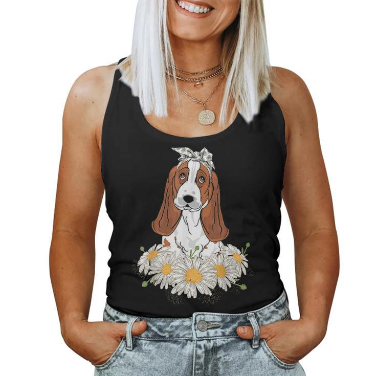 Cute Basset Hound Funny Dog Lovers Clothes Mother Gifts Women Tank Top Basic Casual Daily Weekend Graphic