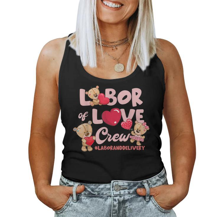 Cute Bear Funny Labor And Delivery Nurse Valentines Day  Women Tank Top Basic Casual Daily Weekend Graphic