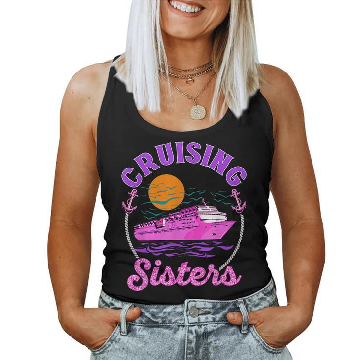 Cute Cruising Sisters Women Girls Cruise Lovers Sailing Trip Women Tank Top