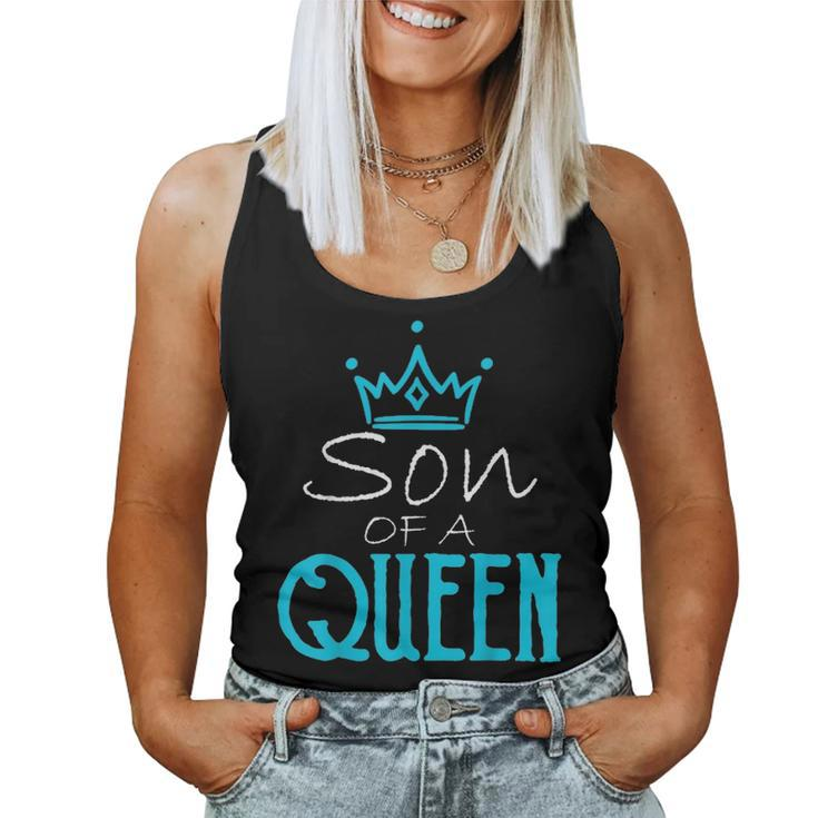 Cute Mother Of A Prince Son Of A Queen Matching  Women Tank Top Basic Casual Daily Weekend Graphic