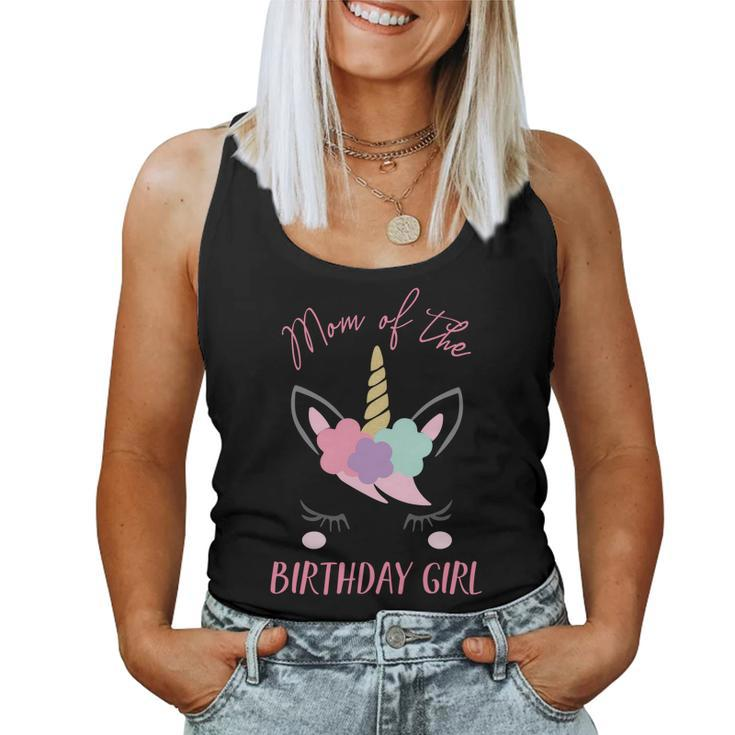 Cute Unicorn Mom Shirt Mom Of The Birthday Girl Women Tank Top