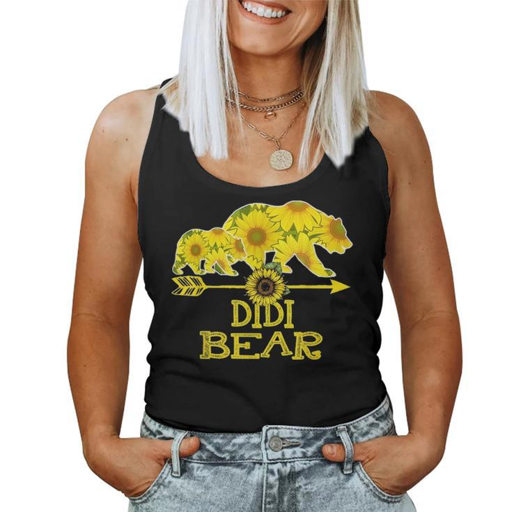 Didi Bear  Bear Sunflower Mother Father Gifts Women Tank Top Basic Casual Daily Weekend Graphic